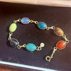Vintage 14K GF Scarab Bracelet